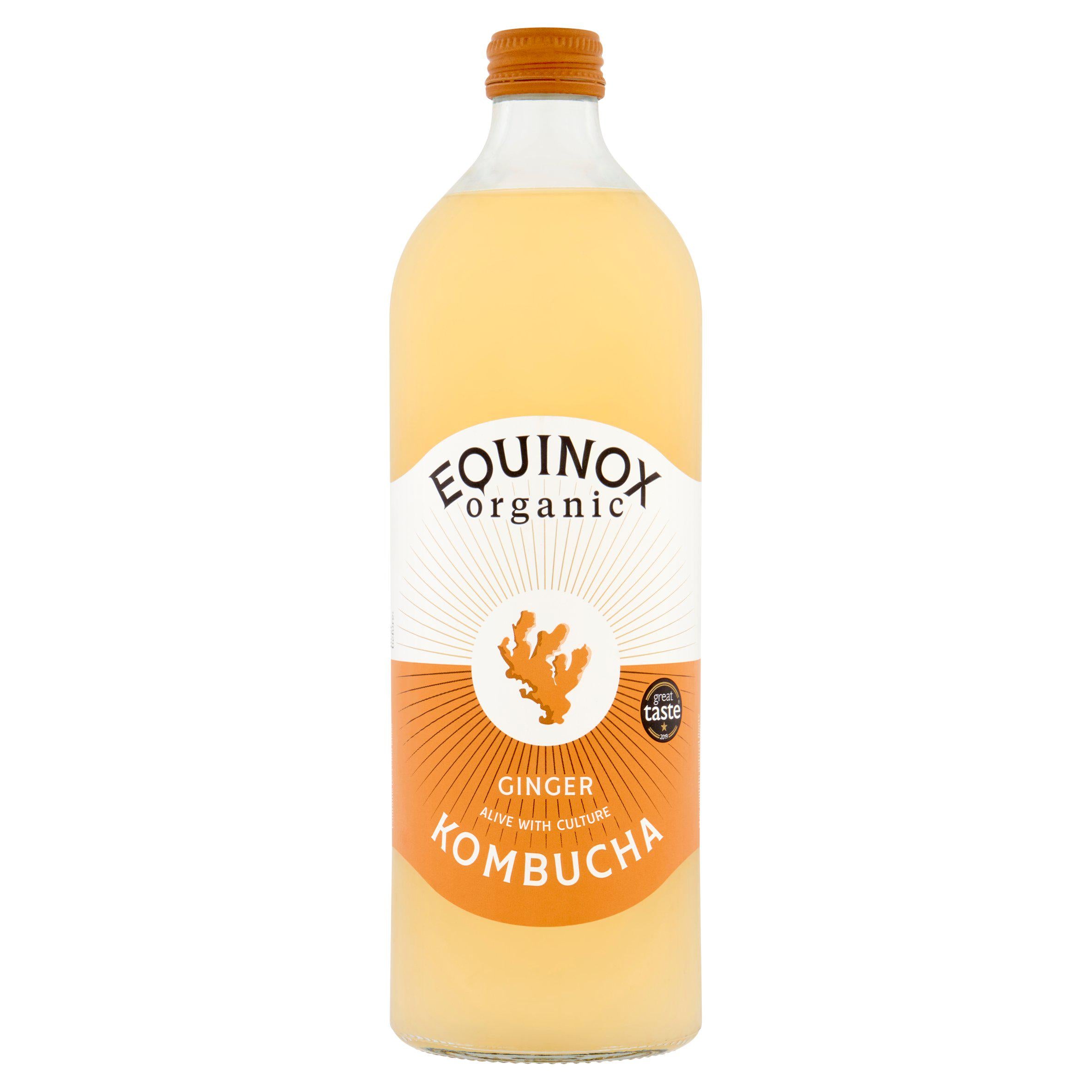 Equinox Ginger Kombucha 750ml, imported from the UK