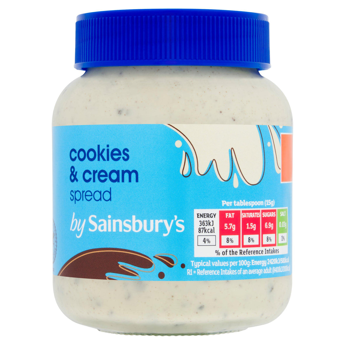 Sainsbury's Cookies and Cream Chocolate Spread 350g (British brand)