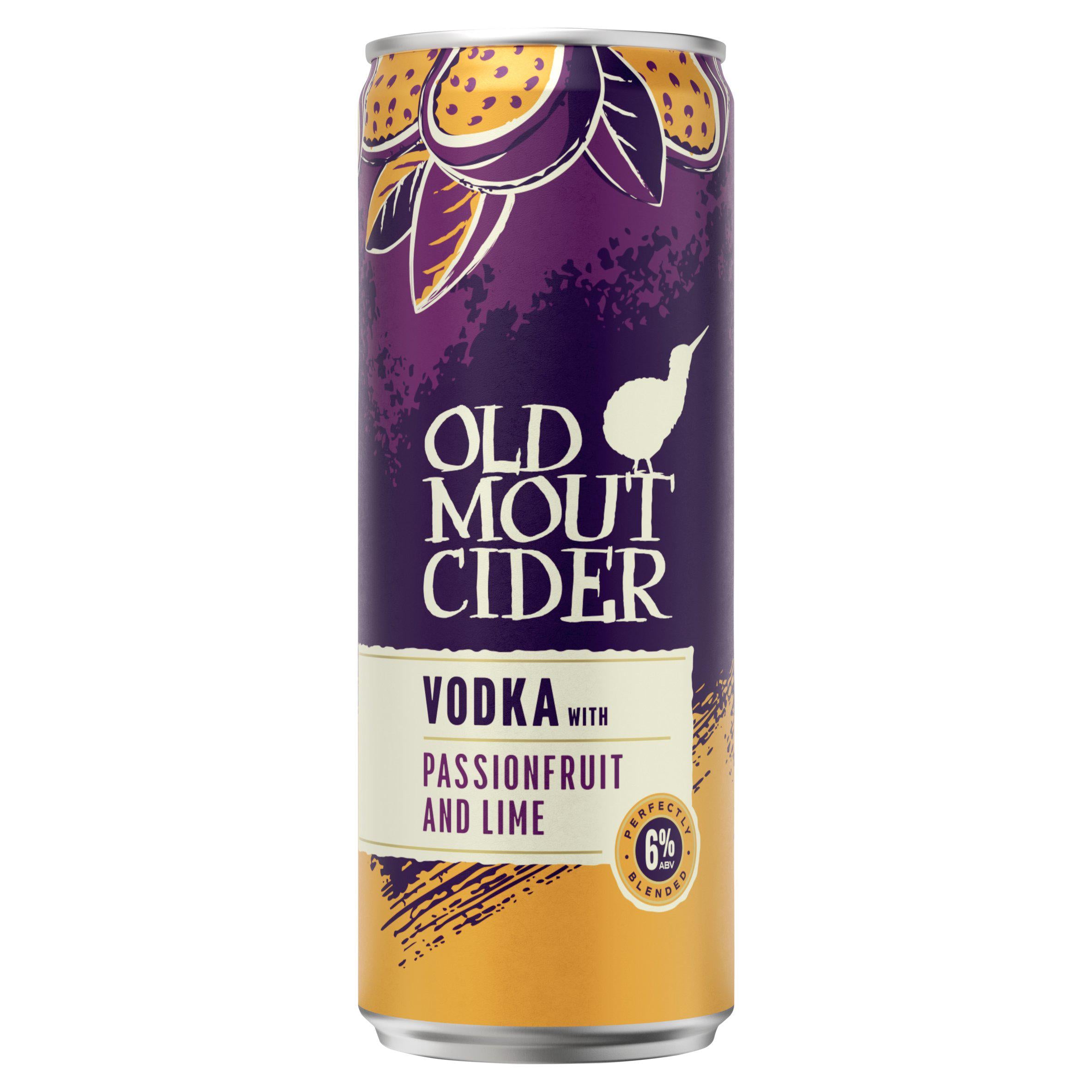 Old Mout cider cocktail passionfruit lime 330ml, imported from the UK