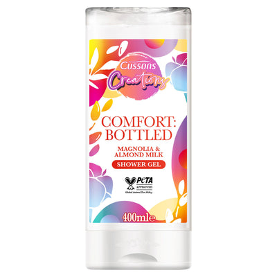 Sainsburys Cussons Creations Comfort Bottled Magnolia & Almond Milk Shower Gel 400ml- Buy online at McGrocer