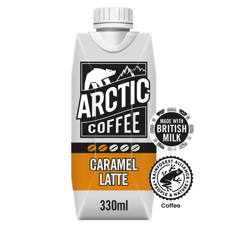 Arctic Coffee Caramel Latte 330ml coffee drink in carton, imported from the UK