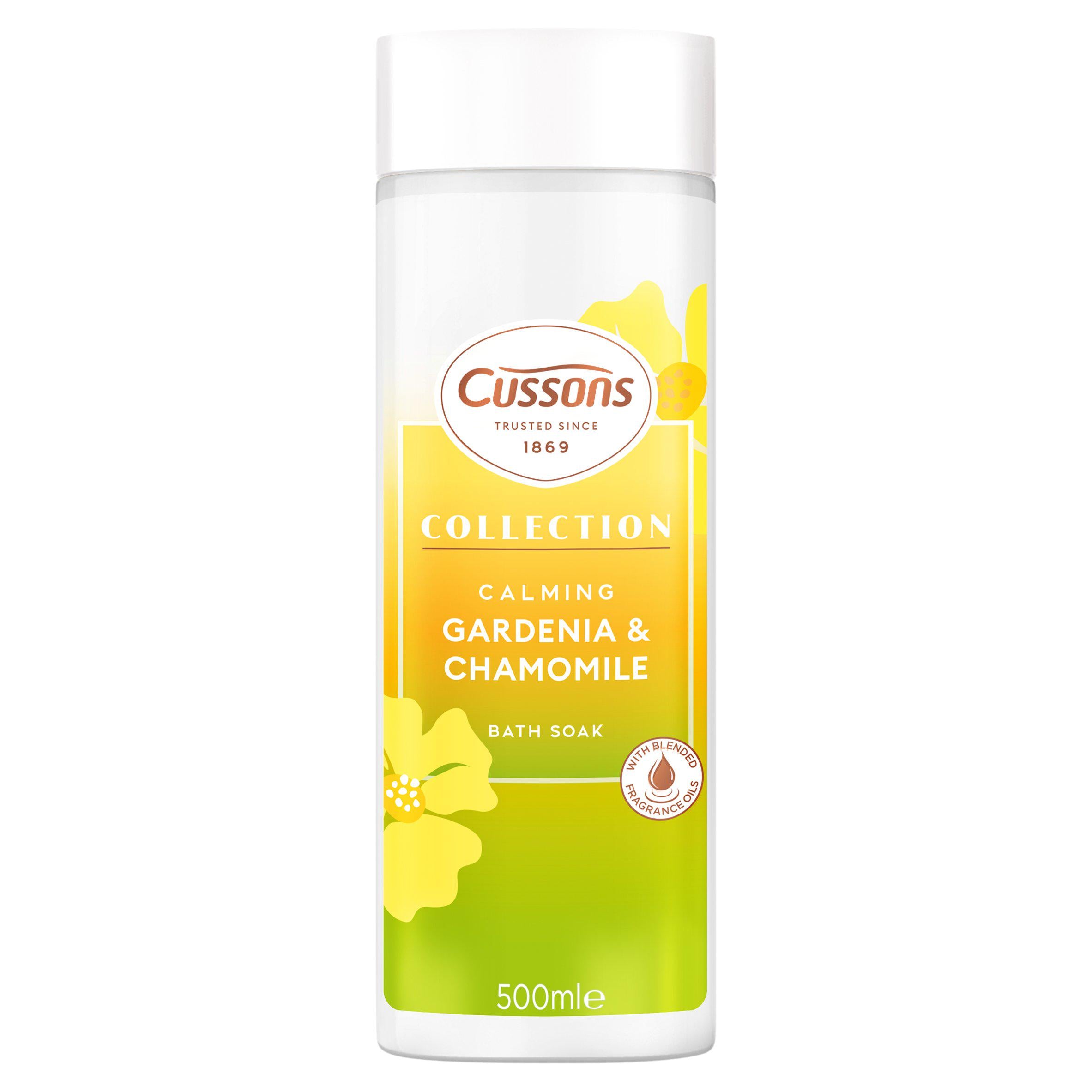 Cussons calming gardenia chamomile bath soak 500ml, UK version