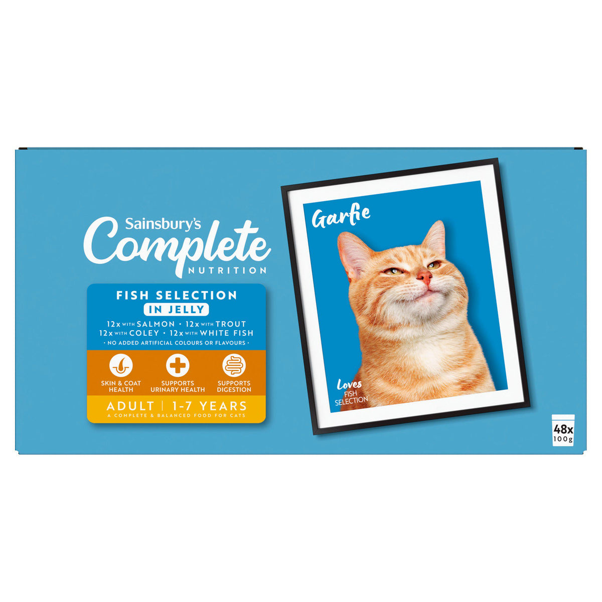 Sainsbury's cat food fish selection in jelly 48 x 100g (British brand)