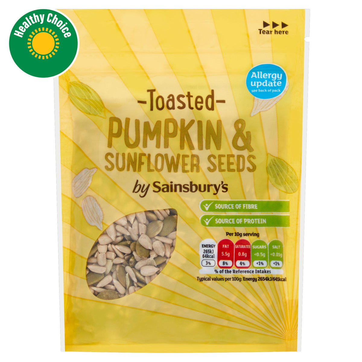 Sainsbury's toasted pumpkin and sunflower seeds 100g, UK version
