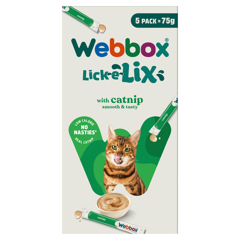 Webbox Lick E Lix cat treats with catnip 5 x 15g - British product