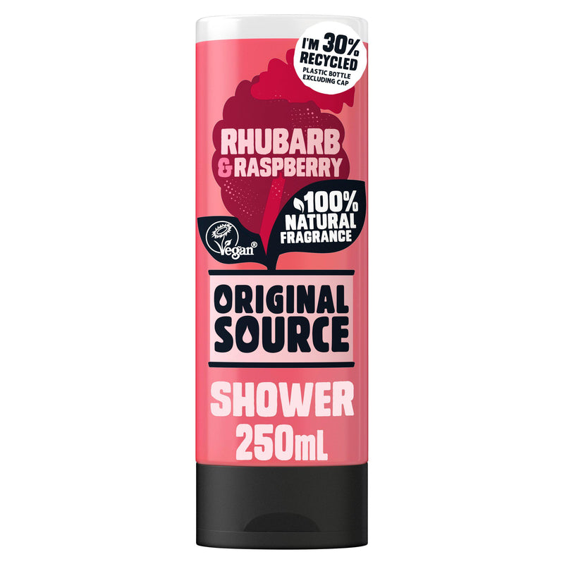 Original Source shower gel Rhubarb Raspberry 250ml, imported from the UK