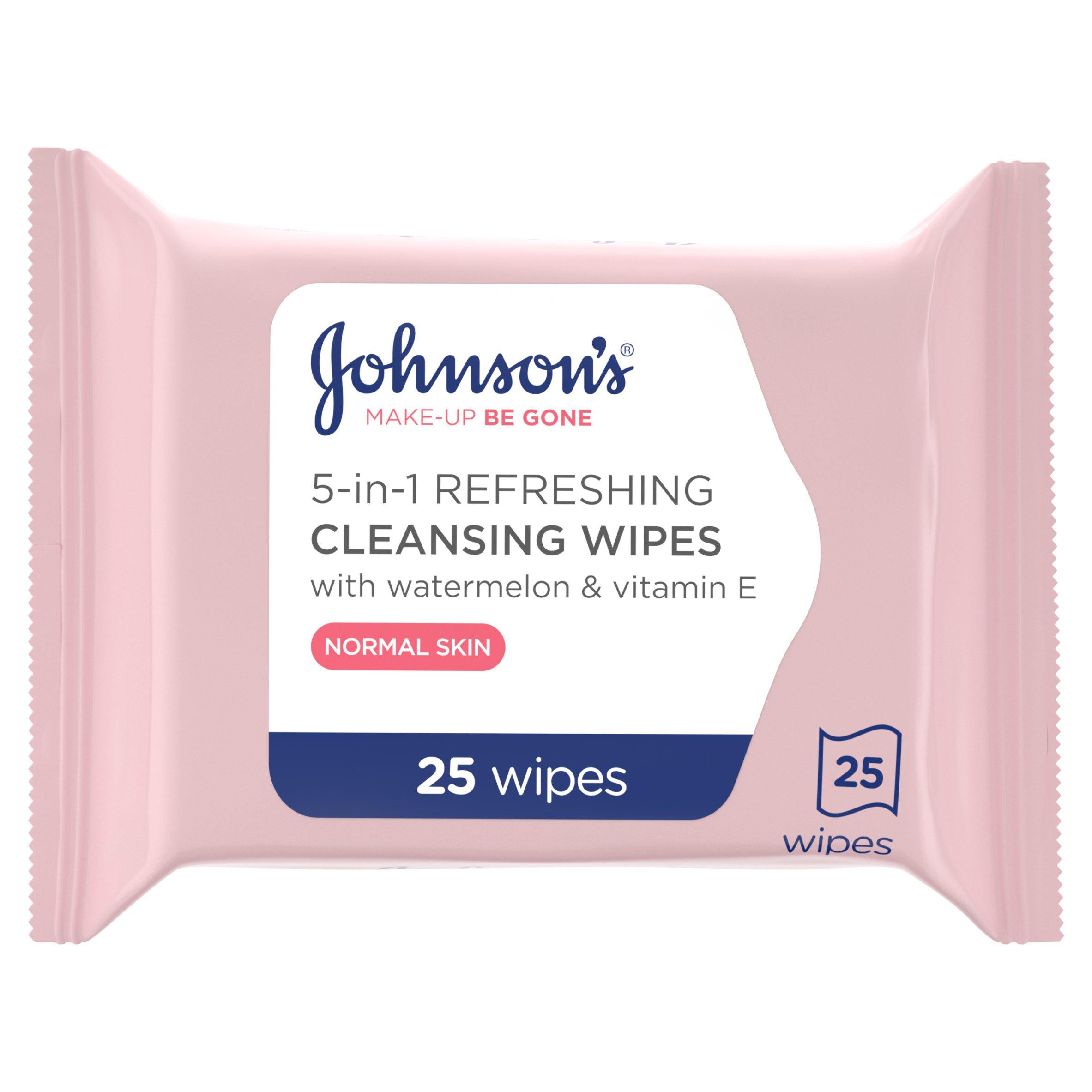 Johnson's Refreshing facial wipes 25-pack, UK version