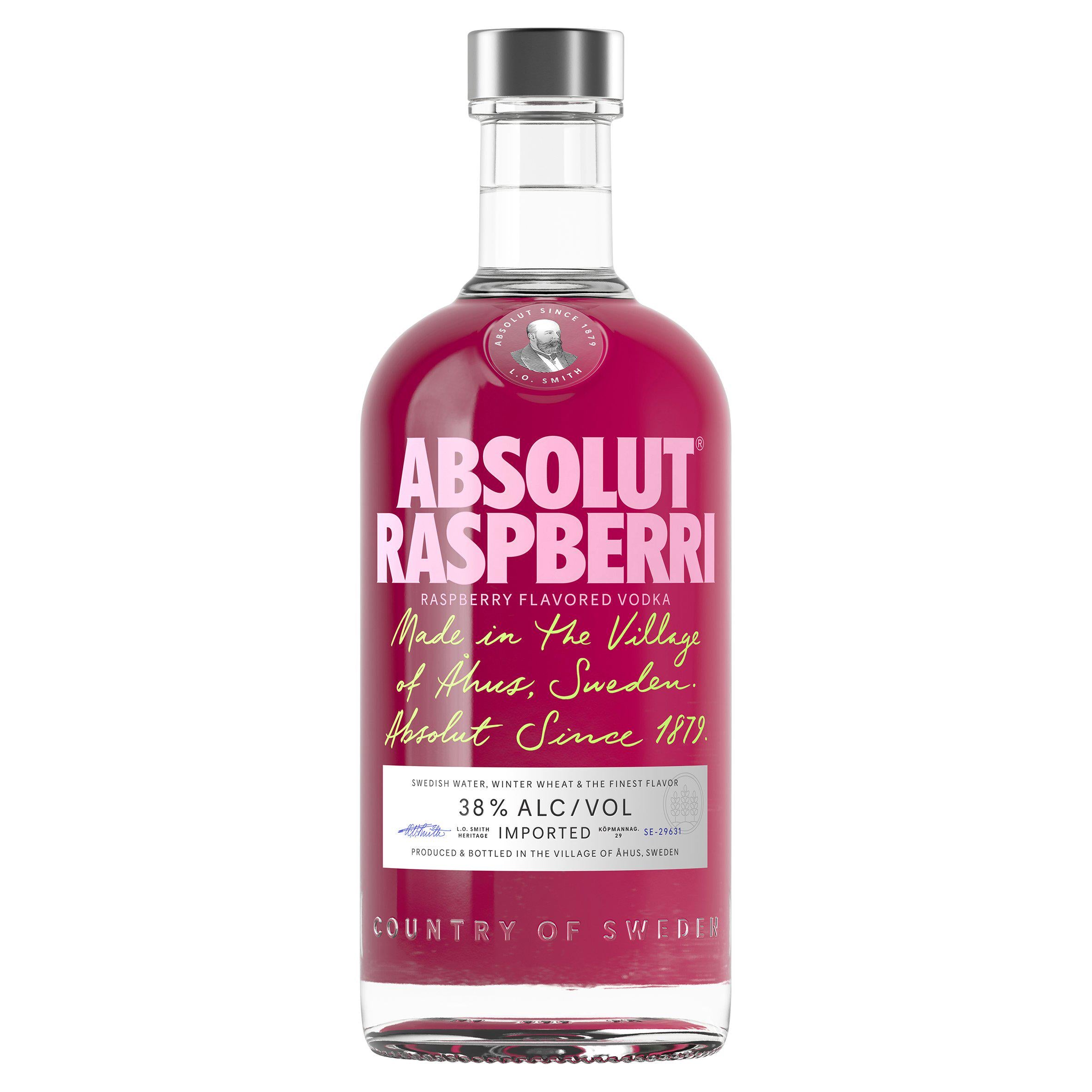 Absolut raspberry flavoured vodka 700ml bottle - British product