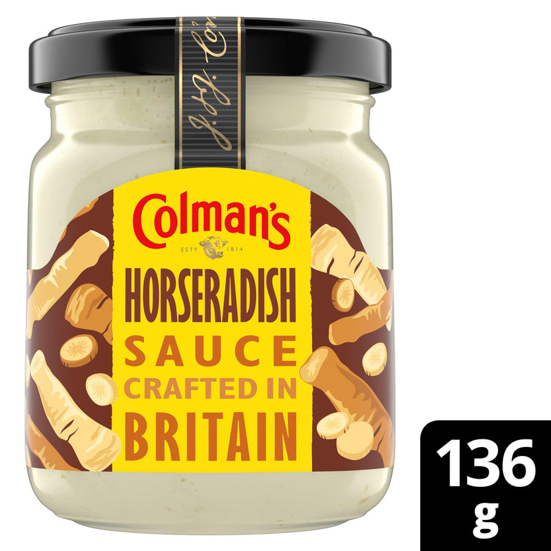 Colman's horseradish sauce 136g jar, imported from the UK