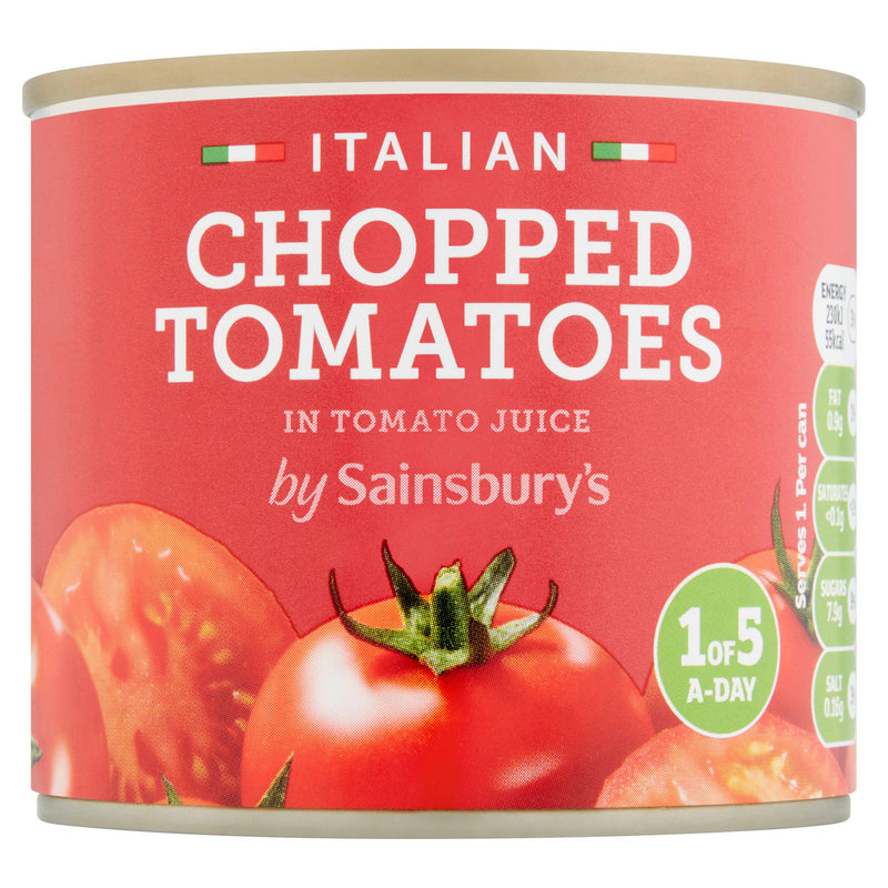 Sainsbury's chopped tomatoes 227g, imported from the UK