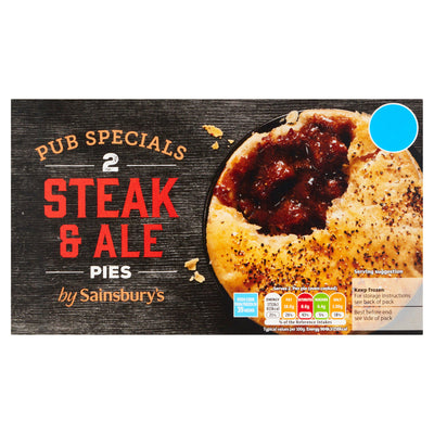 Sainsburys Sainsbury's Pub Specials Steak & Ale Pies x2 400g- Buy online at McGrocer
