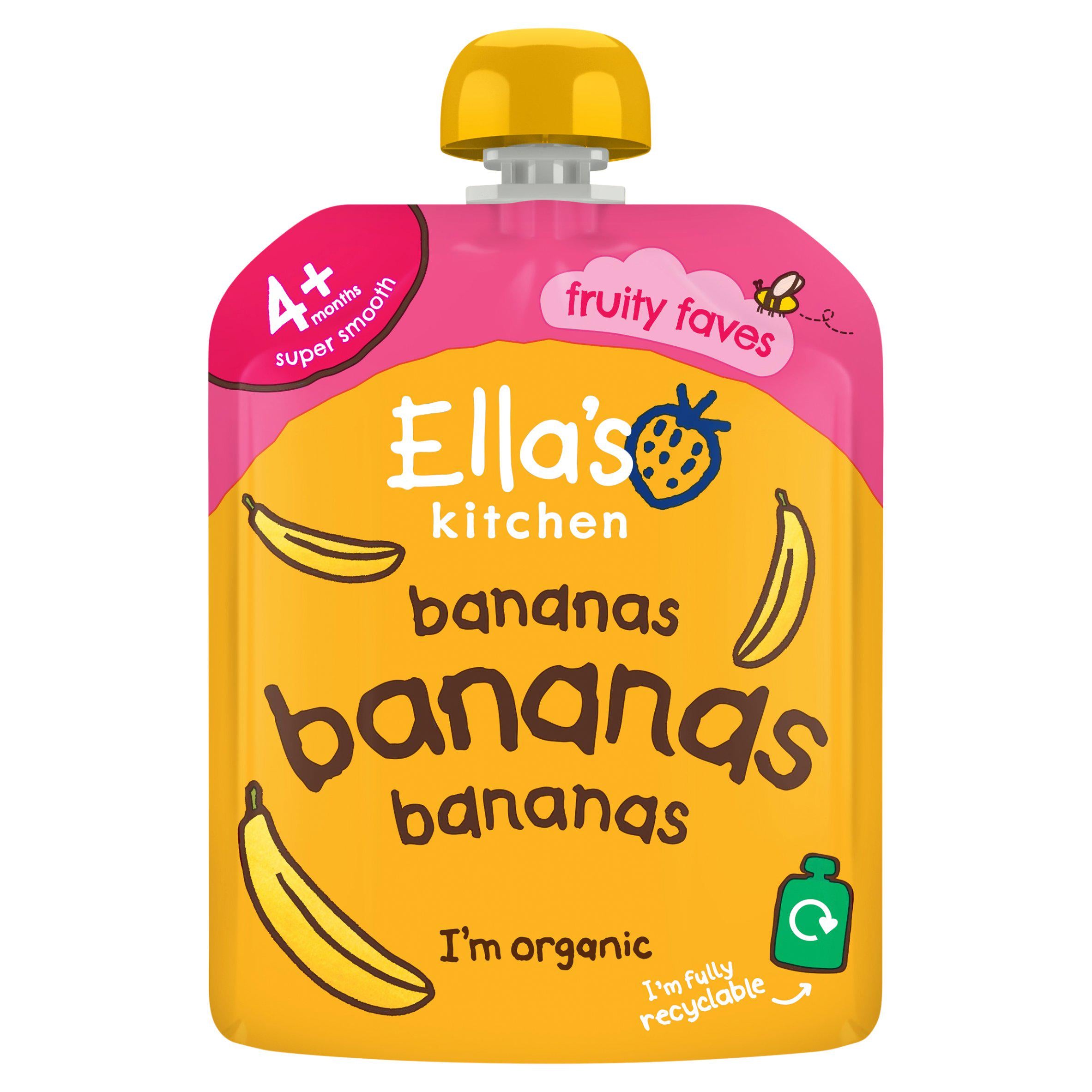 Ella's Kitchen organic bananas baby food pouch 70g - British product
