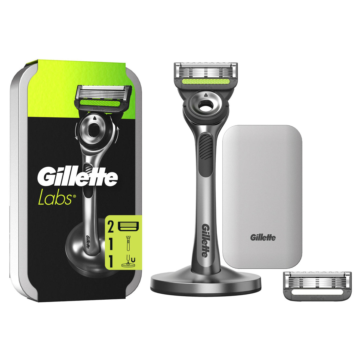 Gillette Labs Razor Exfoliating Bar Travel Case 2 Blades, UK version