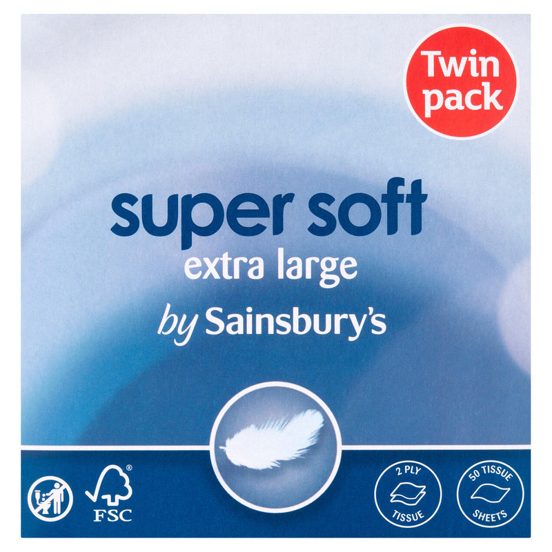 Sainsbury's Mansize Compact Tissues 2x50 sheets, imported from the UK