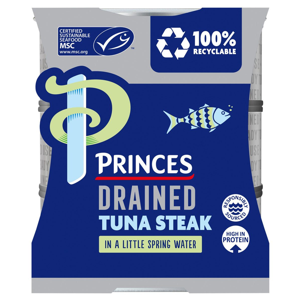 Princes tuna steak spring water 3x110g - British product