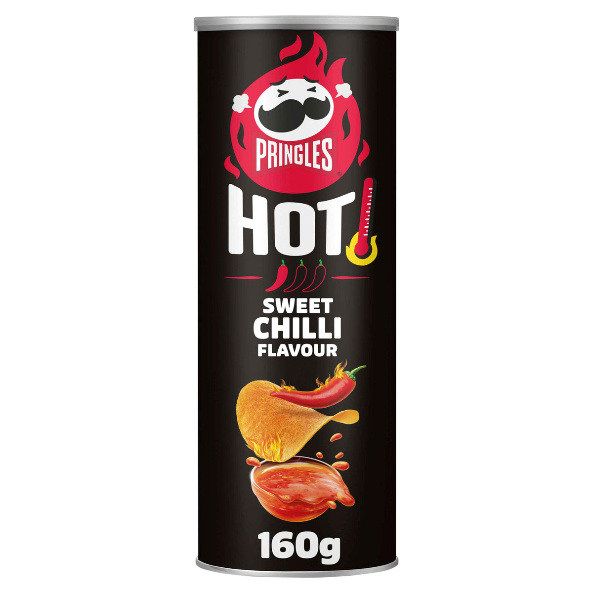 Pringles Hot Sweet Chilli Potato Crisps 160g, imported from the UK