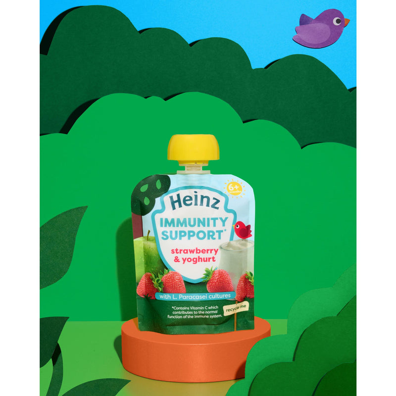 Heinz baby food strawberry and yoghurt pouch 85g, UK version