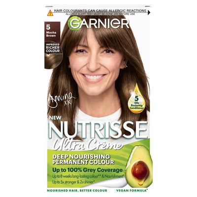 Sainsburys Garnier Nutrisse Permanent Hair Dye Mocha Brown 5- Buy online at McGrocer
