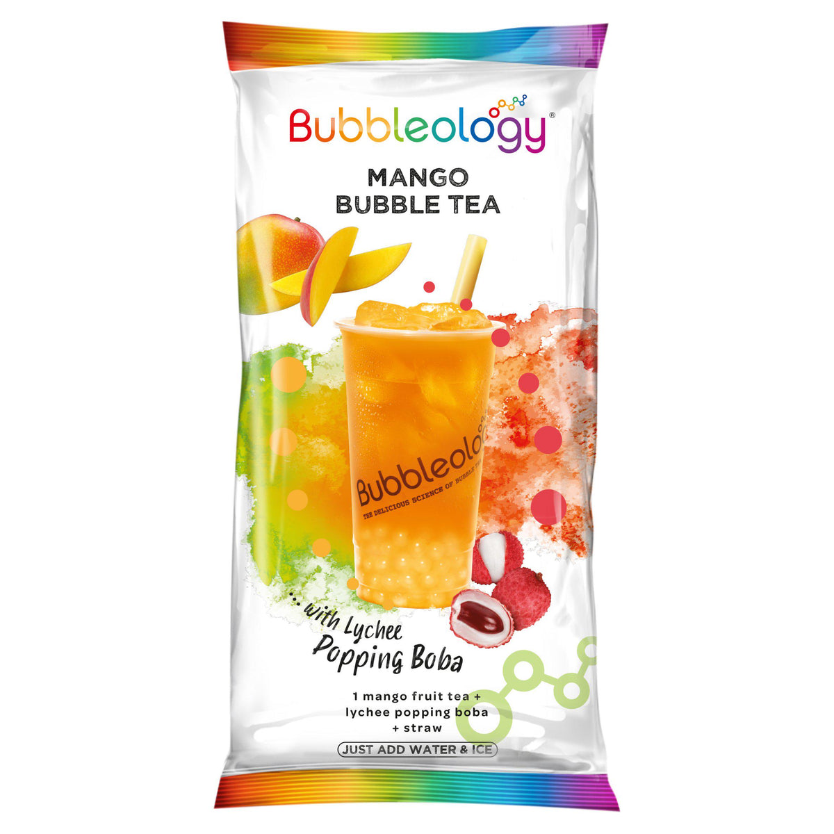 Bubbleology Mango Bubble Tea with Lychee Popping Boba - British product