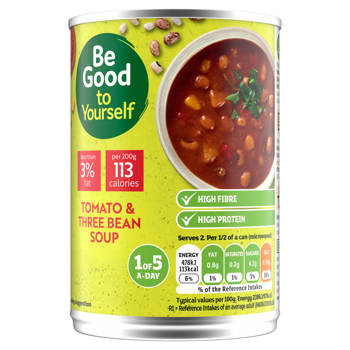 Sainsbury's Tomato & Three Bean Soup, Be Good To Yourself 400g