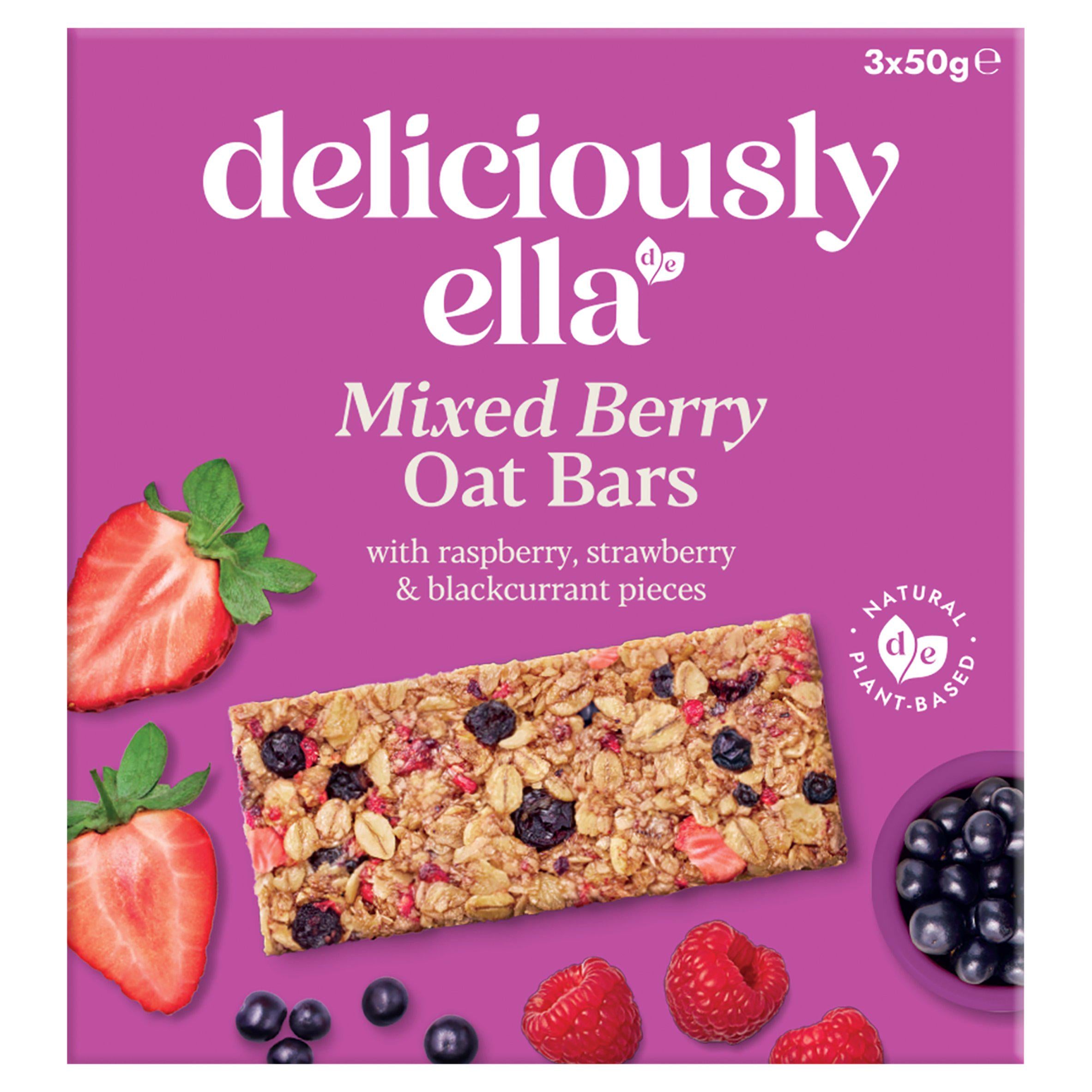 Deliciously Ella mixed berry oat bars multipack 3x50g, UK version