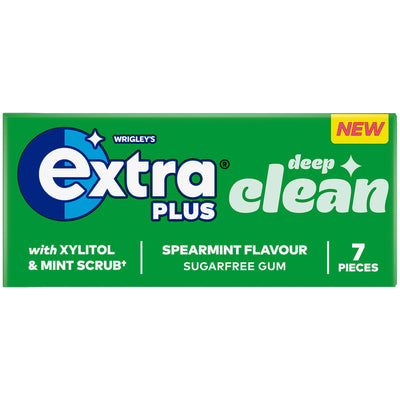 Sainsburys Extra Plus Deep Clean Sugarfree Chewing Gum Mint Flavour 7 Pack- Buy online at McGrocer