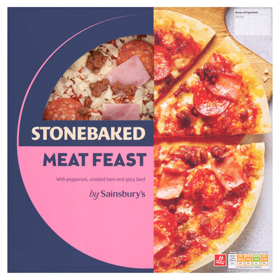 Sainsburys Sainsbury's Meat Feast Stonebaked Pizza 305g- Buy online at McGrocer