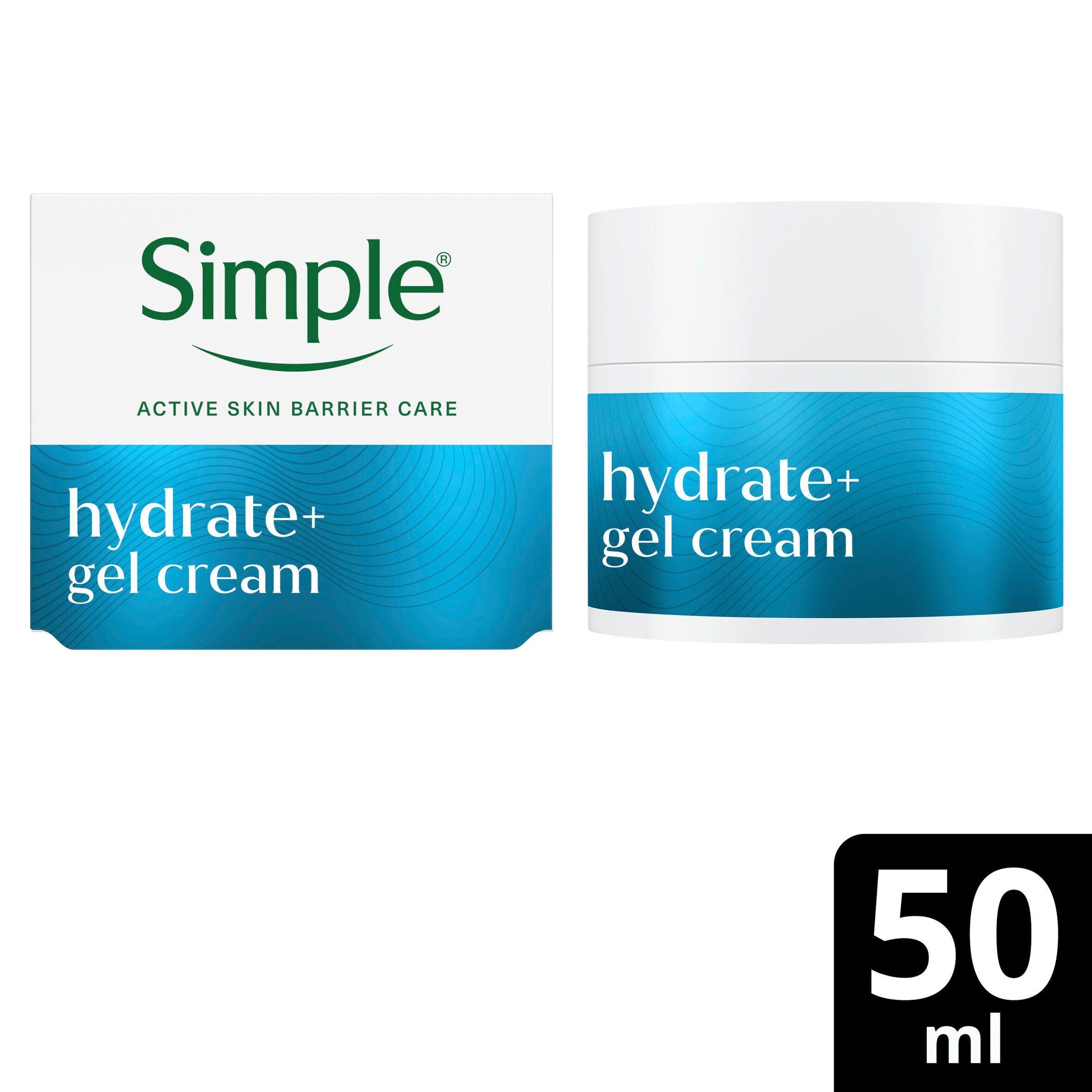 Simple Hydrate+ Gel Cream facial moisturiser 50ml (British brand)