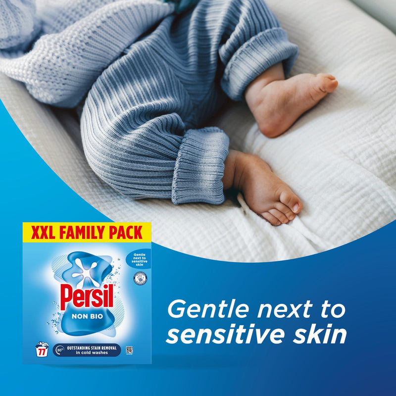 Persil Non Bio sensitive washing powder 3.85kg, imported from the UK