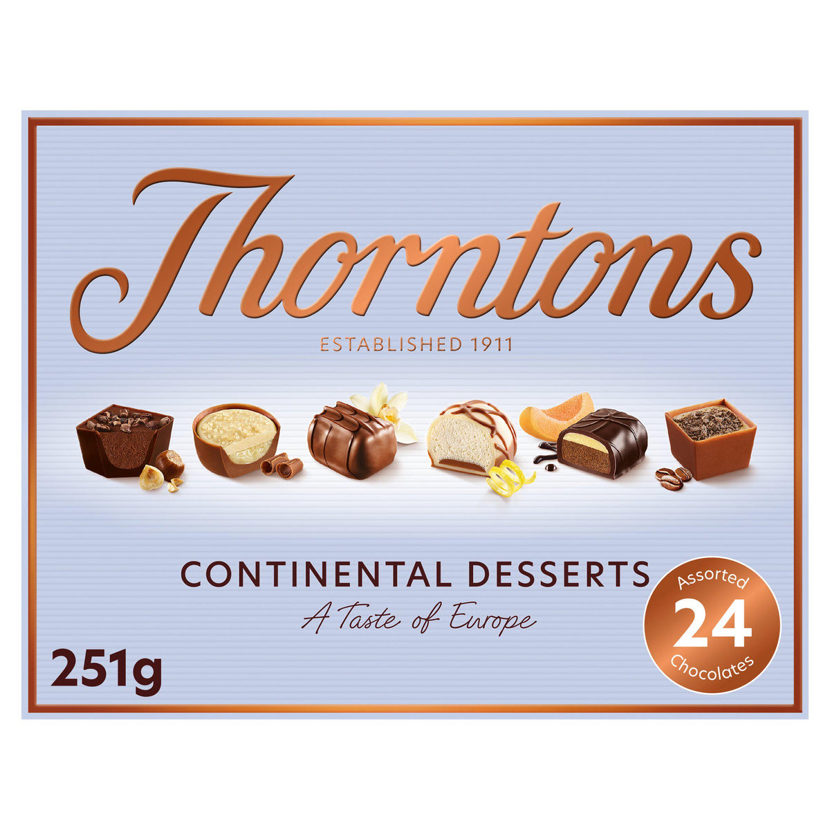 Thorntons Continental Famous Desserts Box 259g (British brand)
