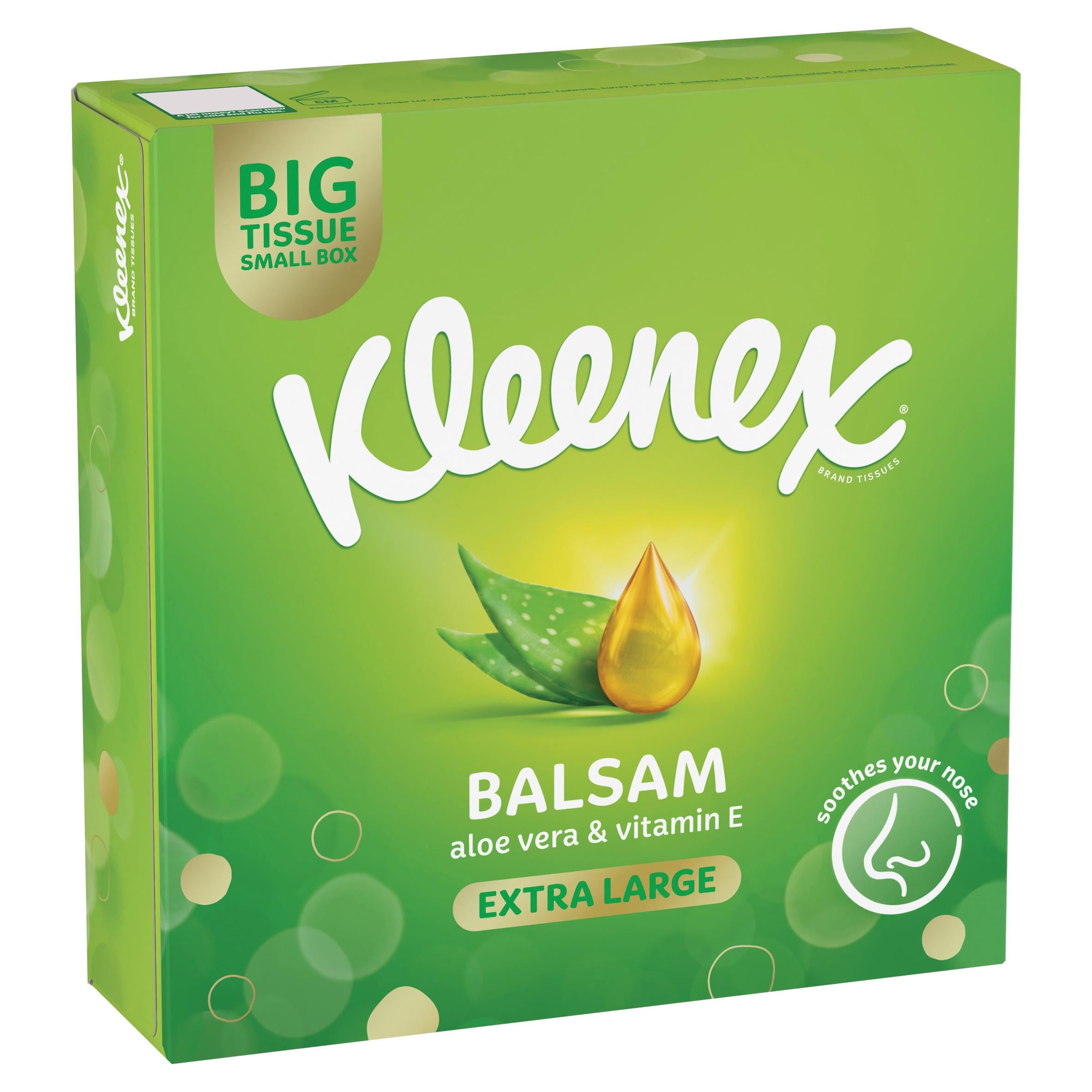 Kleenex Balsam extra large tissues 40 sheet compact box (British brand)