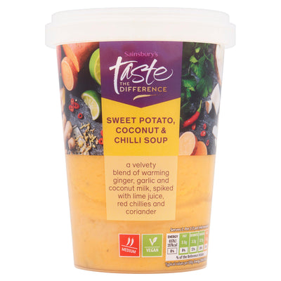Sainsburys Sainsbury's Sweet Potato Coconut & Chilli Soup Taste the Difference 600g- Buy online at McGrocer