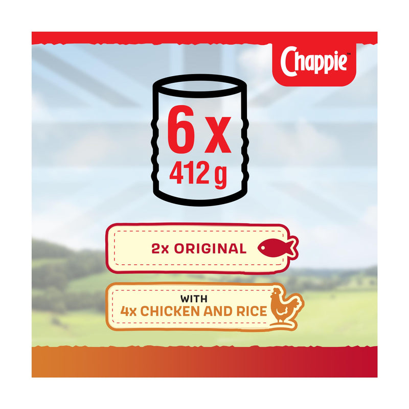 Chappie adult wet dog food loaf 6x412g tins - British product