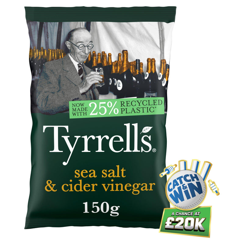 Tyrrells cider vinegar and salt crisps 150g - British product