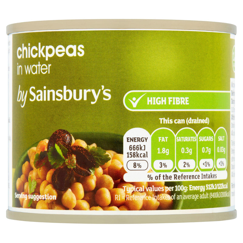 Sainsbury's chickpeas in water 215g - British product