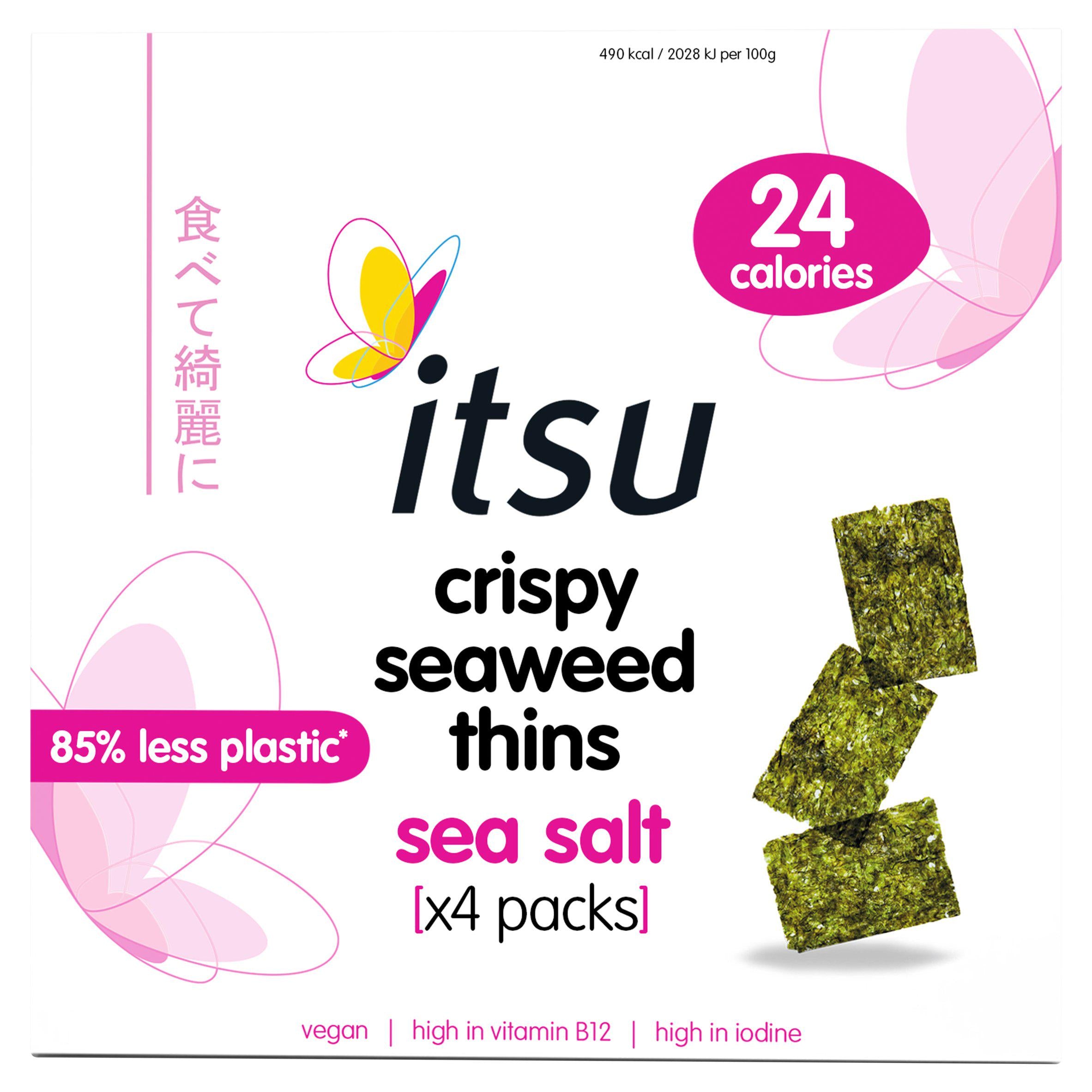 Itsu Crispy Seaweed Thins Sea Salt 4x5g, UK version