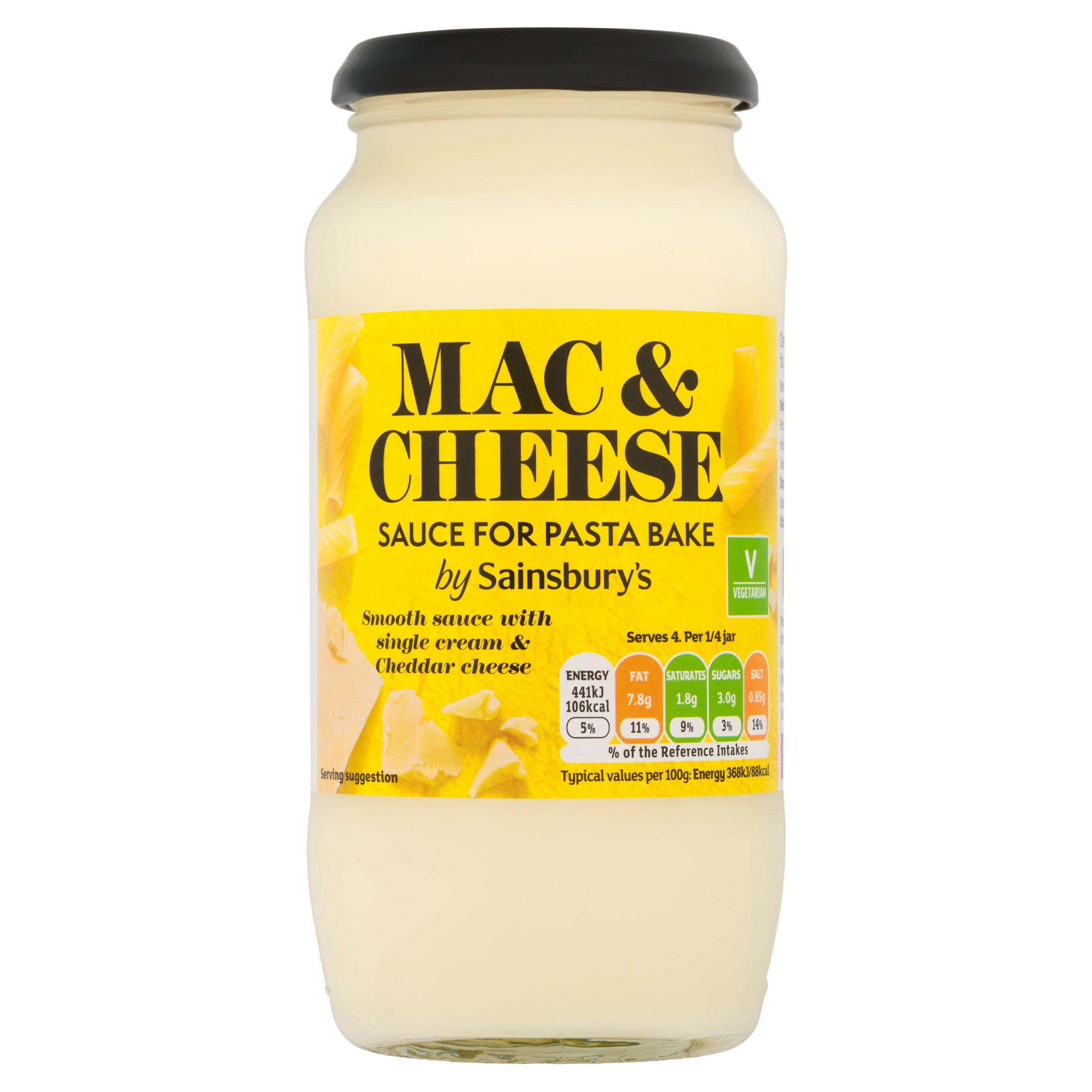 Sainsbury's macaroni cheese pasta bake sauce 485g (British brand)