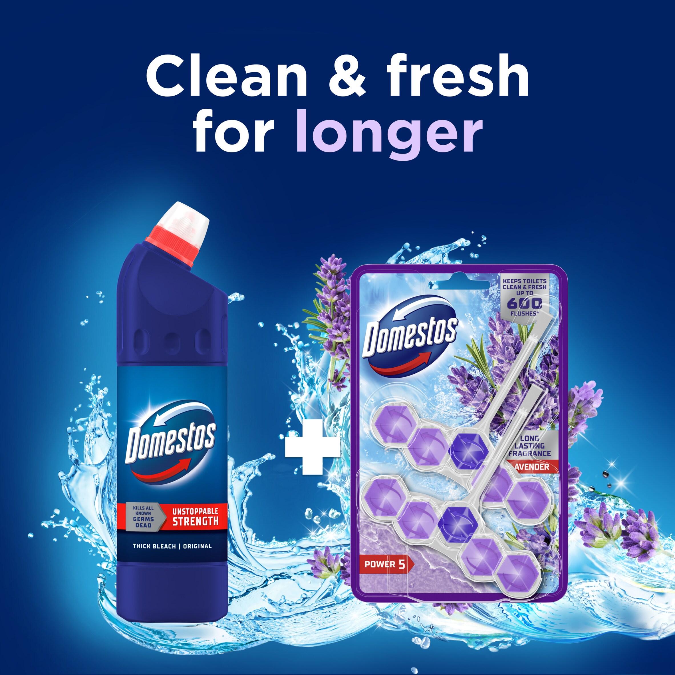 Domestos lavender rim block 2x50g, imported from the UK