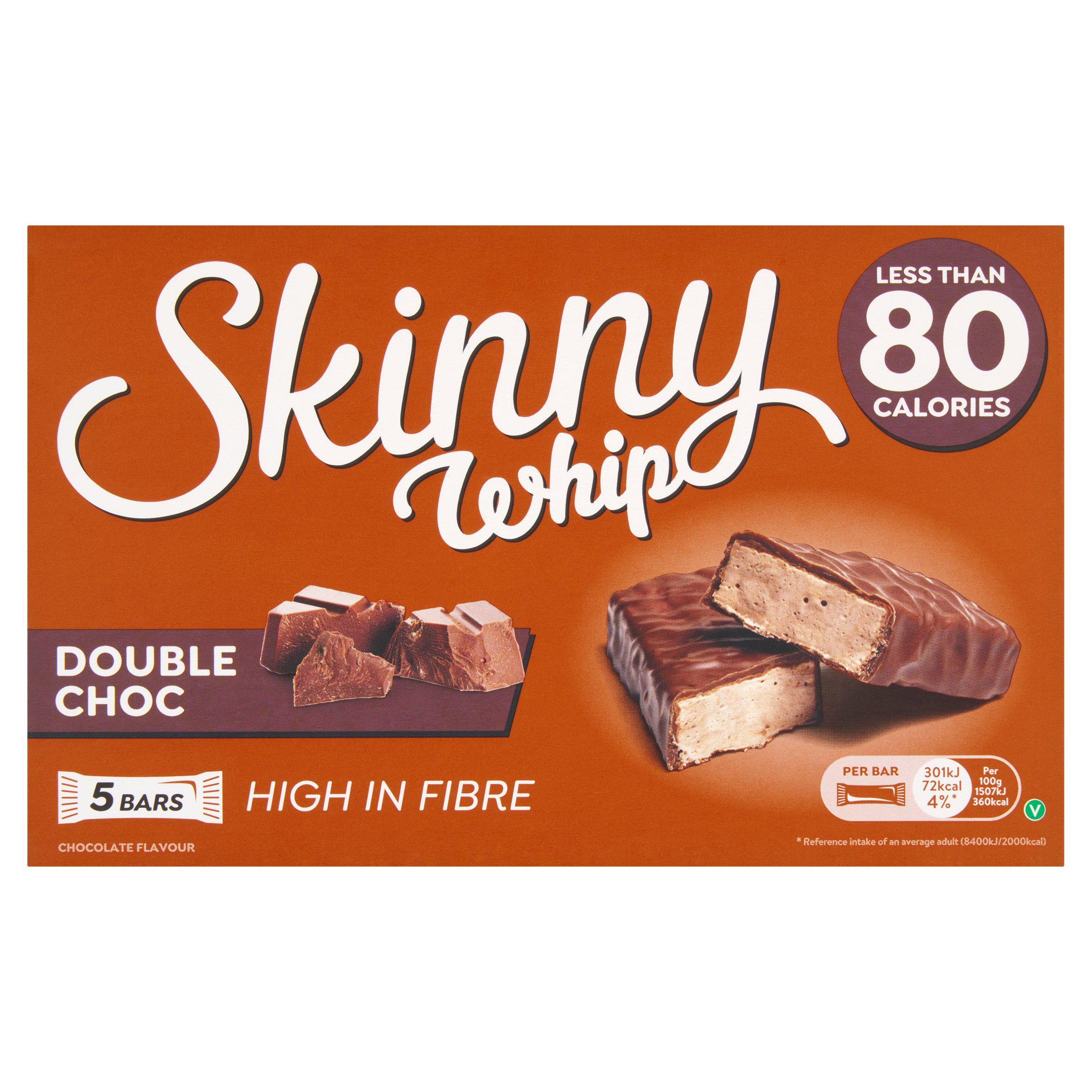 Skinny Whip Double Chocolate Nougat Bars 5x20g Pack (British brand)