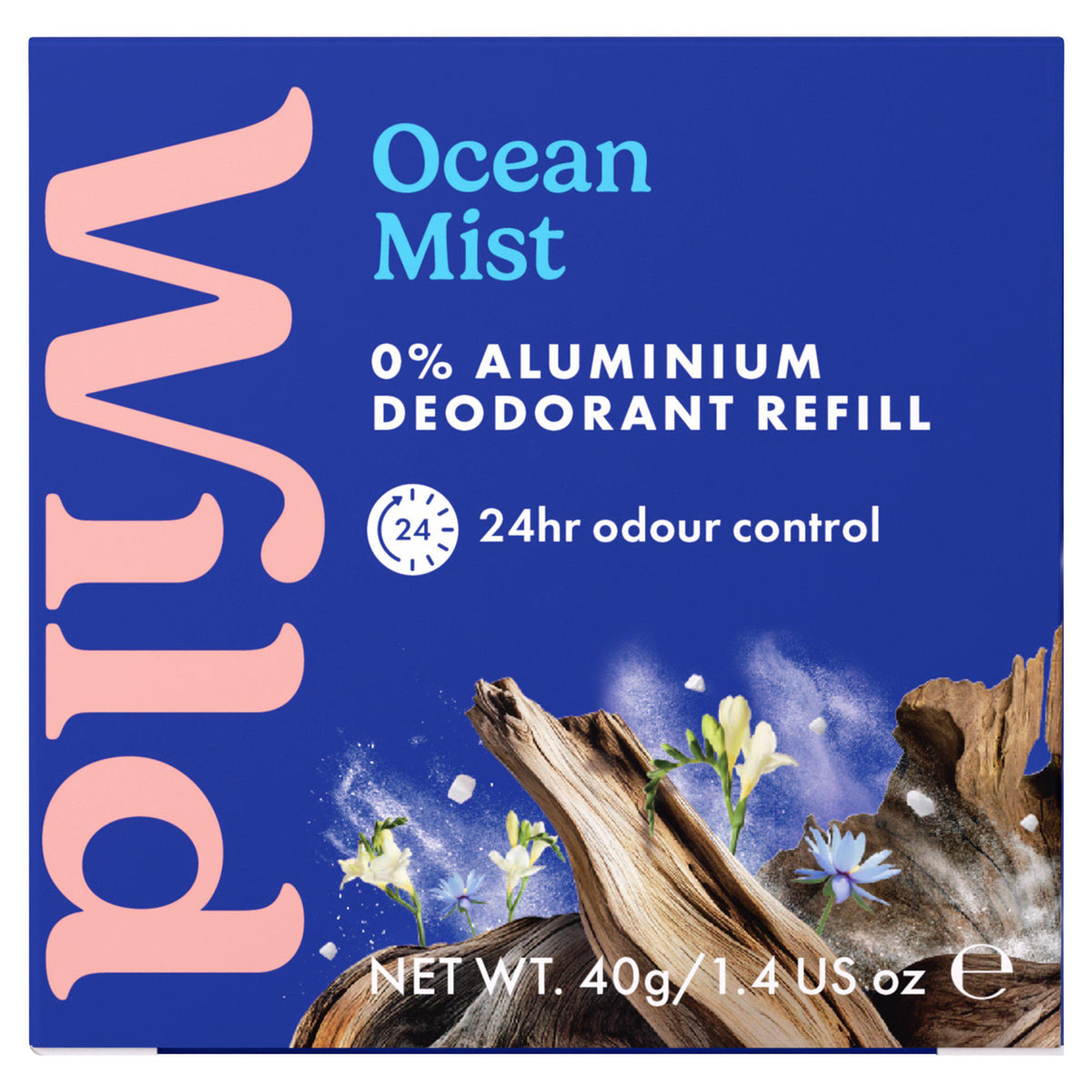 Wild Ocean Mist natural stick deodorant refill 40g (British brand)