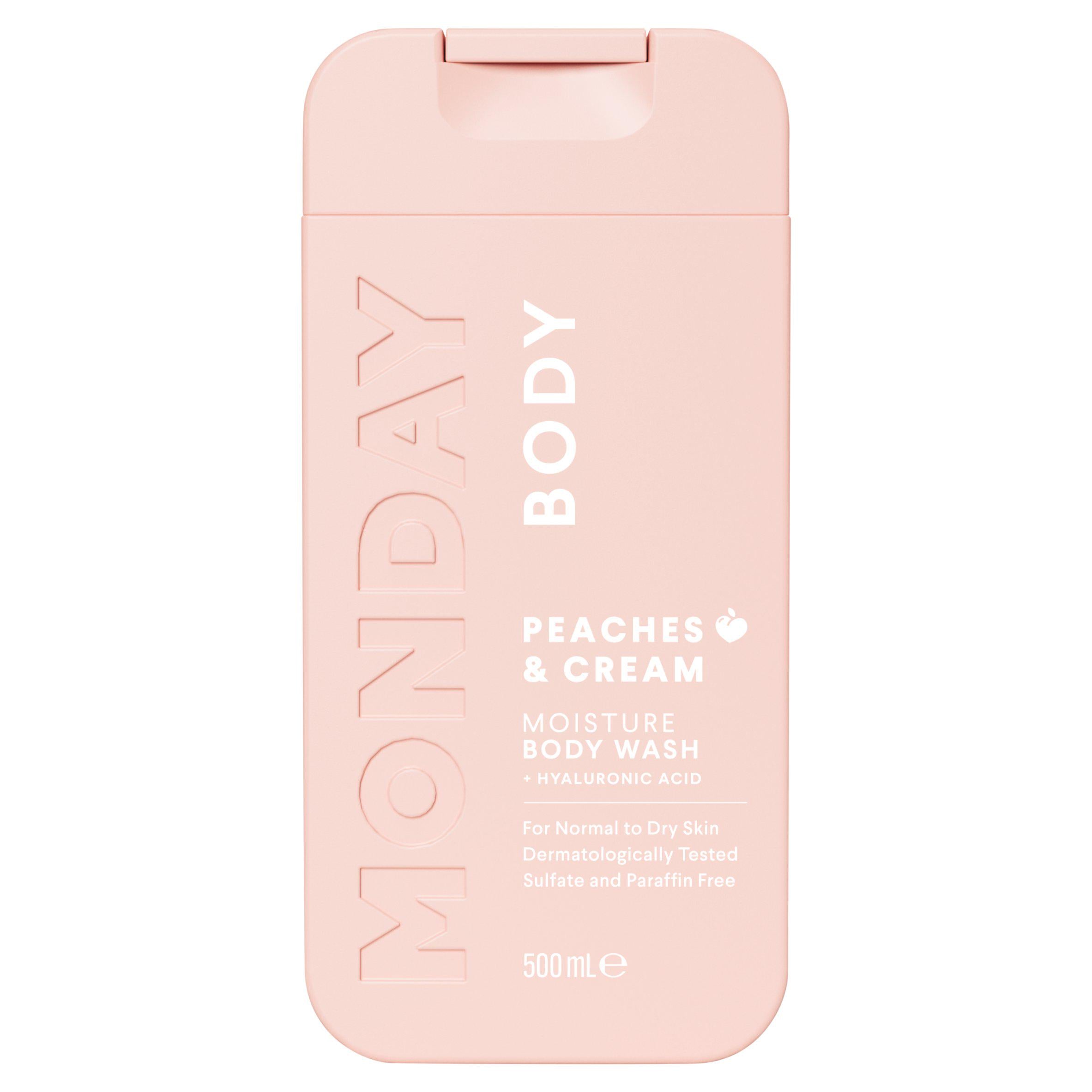 Monday body wash Peaches & Cream 500ml, imported from the UK