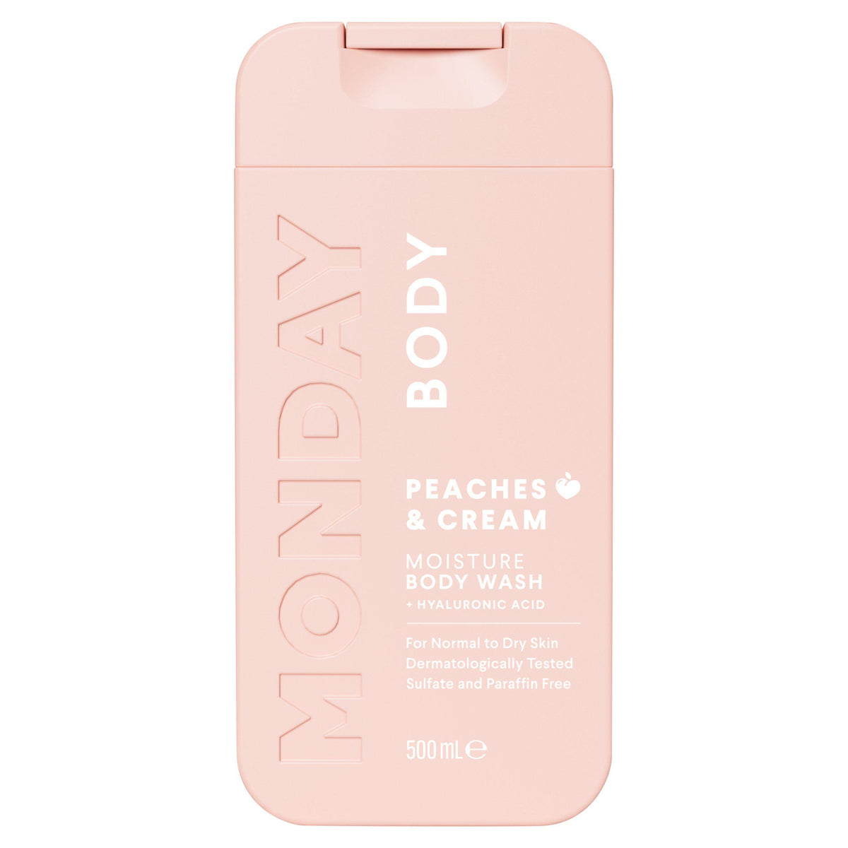 Monday body wash Peaches & Cream 500ml, imported from the UK