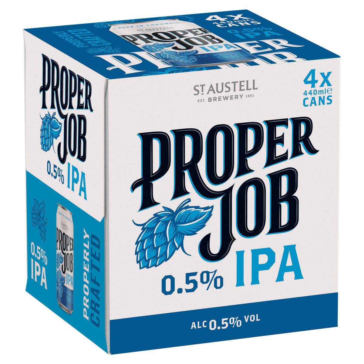St Austell Proper Job low alcohol IPA 4x440ml, UK version