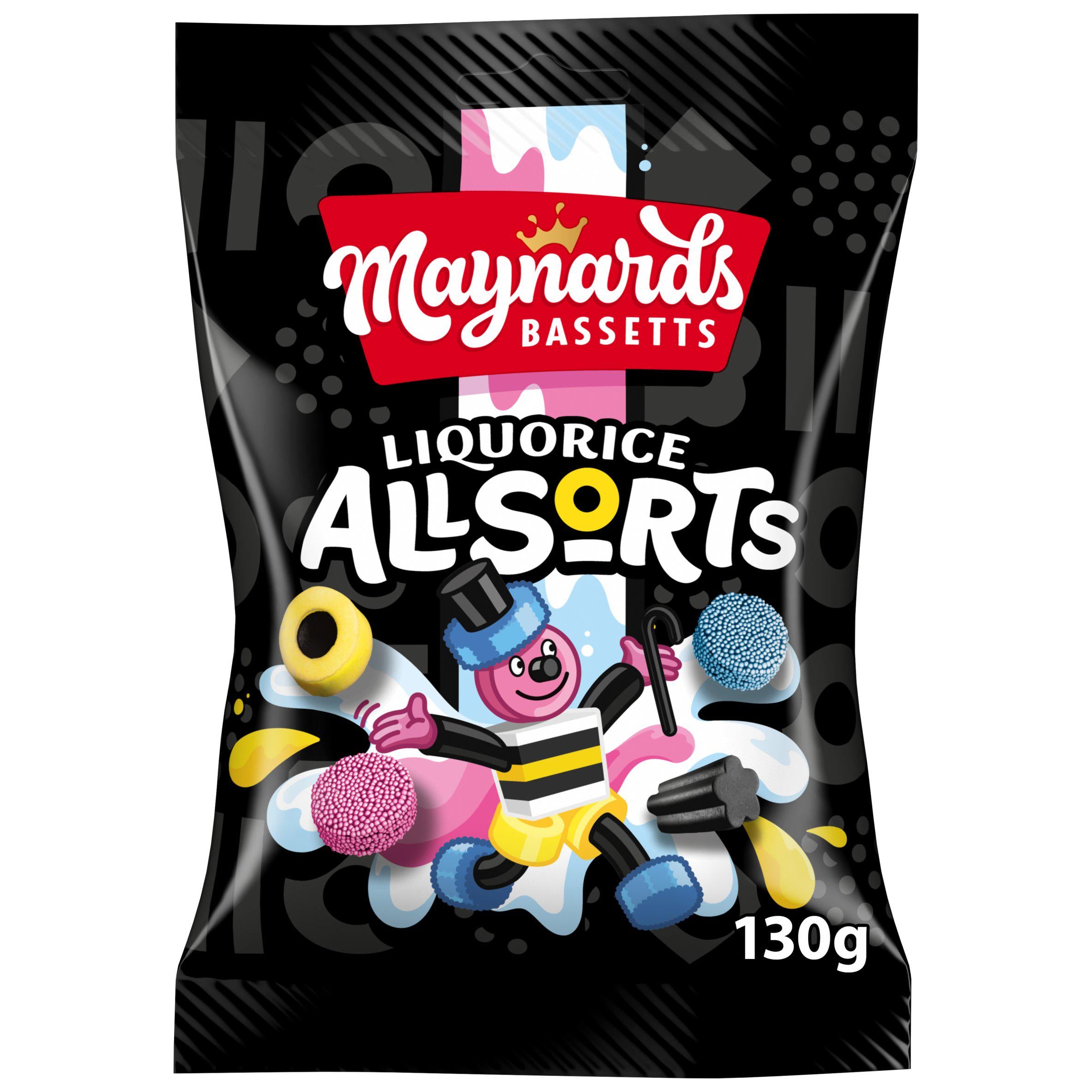 Maynards Bassetts Liquorice Allsorts 130g candy, imported from the UK