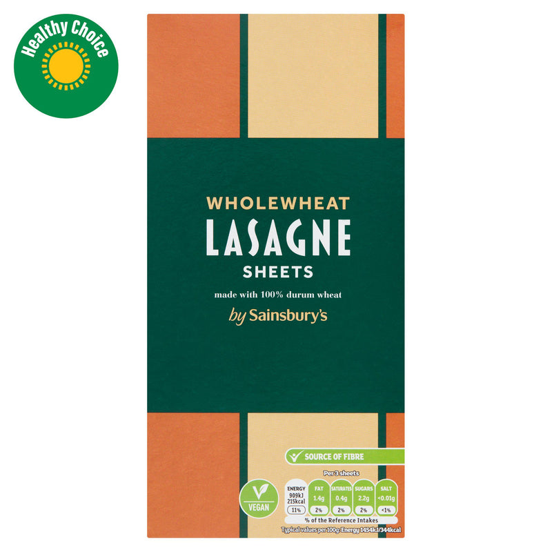 Sainsbury's wholewheat lasagne sheets 500g - British product