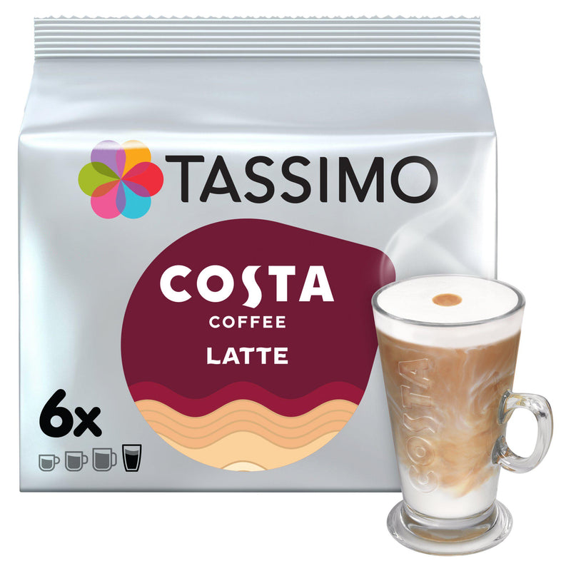 Tassimo Costa Latte coffee pods 6 pack (British brand)