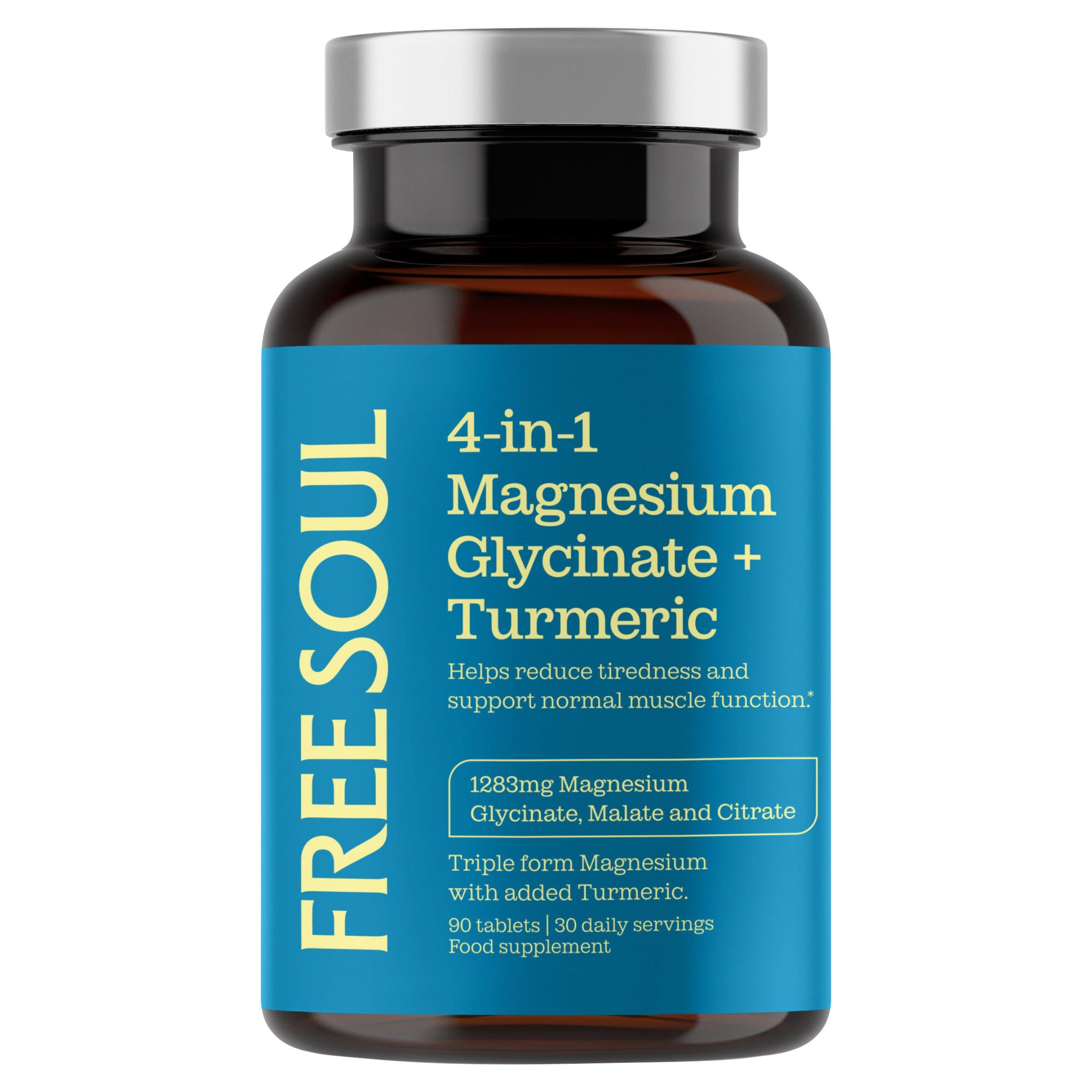 Free Soul Magnesium Glycinate Turmeric supplement 90 tablets, UK version