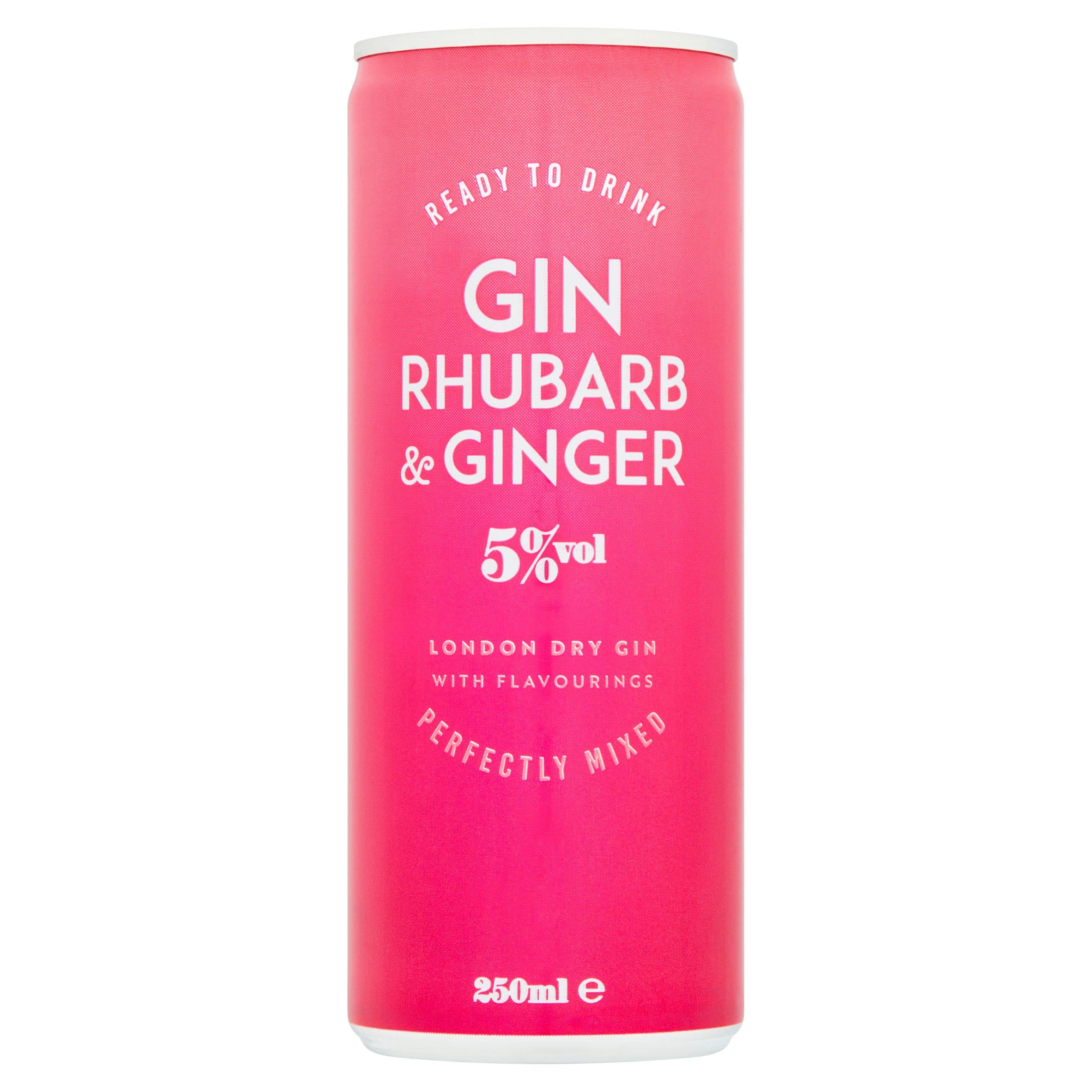Sainsbury's Gin Rhubarb & Ginger Cocktail 250ml (British brand)