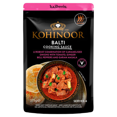 Sainsburys Kohinoor Kashmir Balti Cooking Sauce Indian Curry Sauce 375g- Buy online at McGrocer