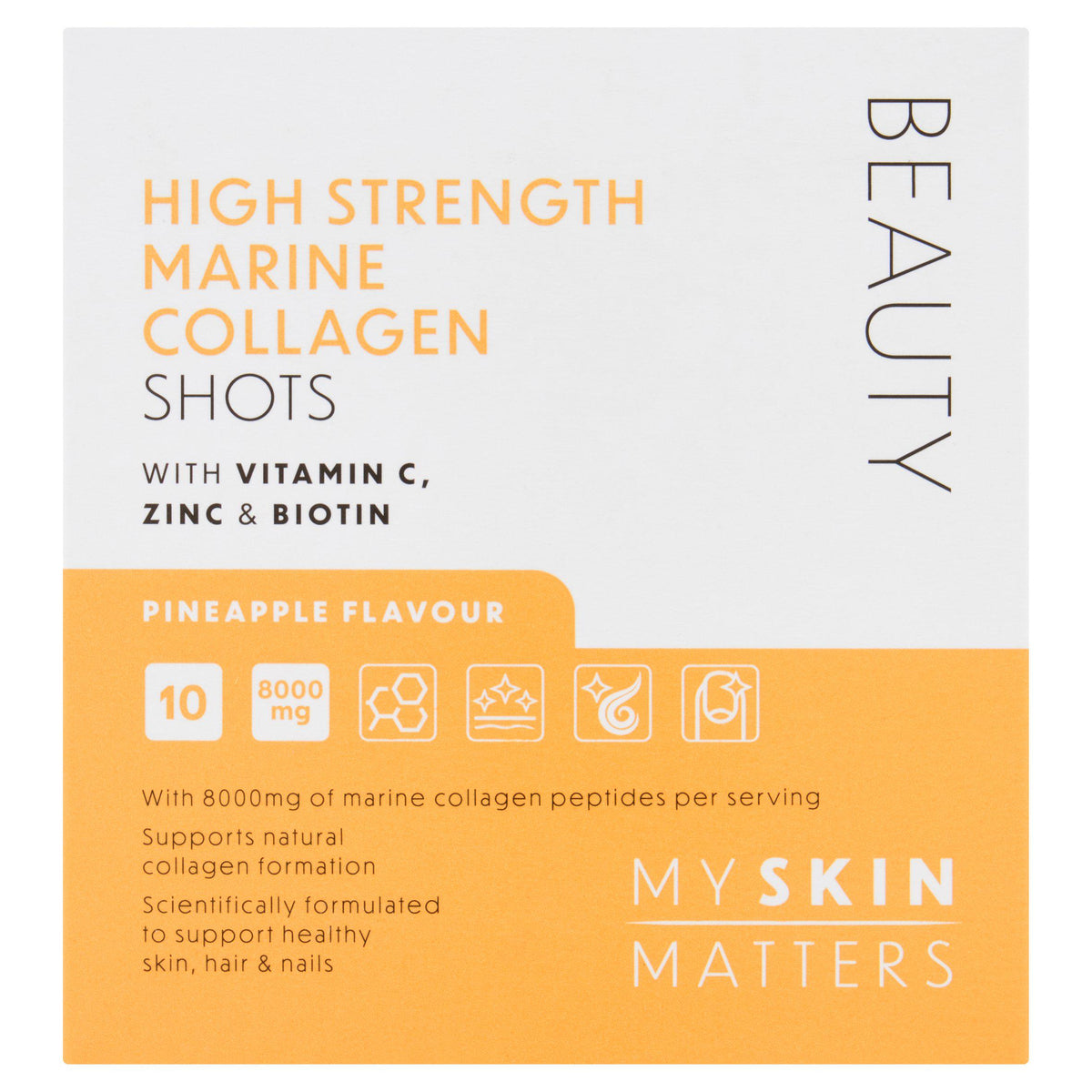 High Strength Pineapple Flavour Marine Collagen Shots 10 x 25ml